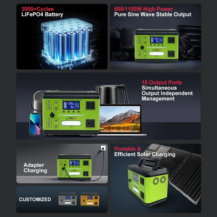 LANX LX-ABS05 Portable Solar Power Station, 150W to 1100W photo 2