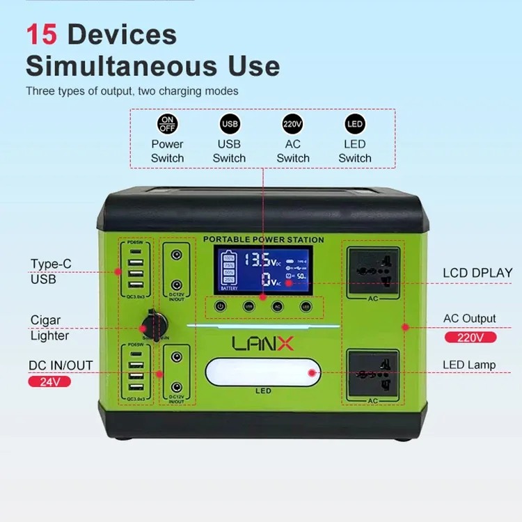LANX LX-ABS05 Portable Solar Power Station, 150W to 1100W photo 3