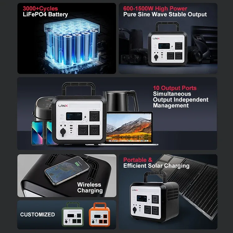 LANX LX-ABS06 Portable Solar Power Station, 600W to 1500W photo 2