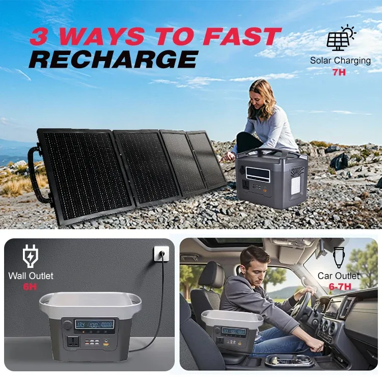 LANX LX-ABS07 Portable Solar Power Station, 384Wh 600W photo 2