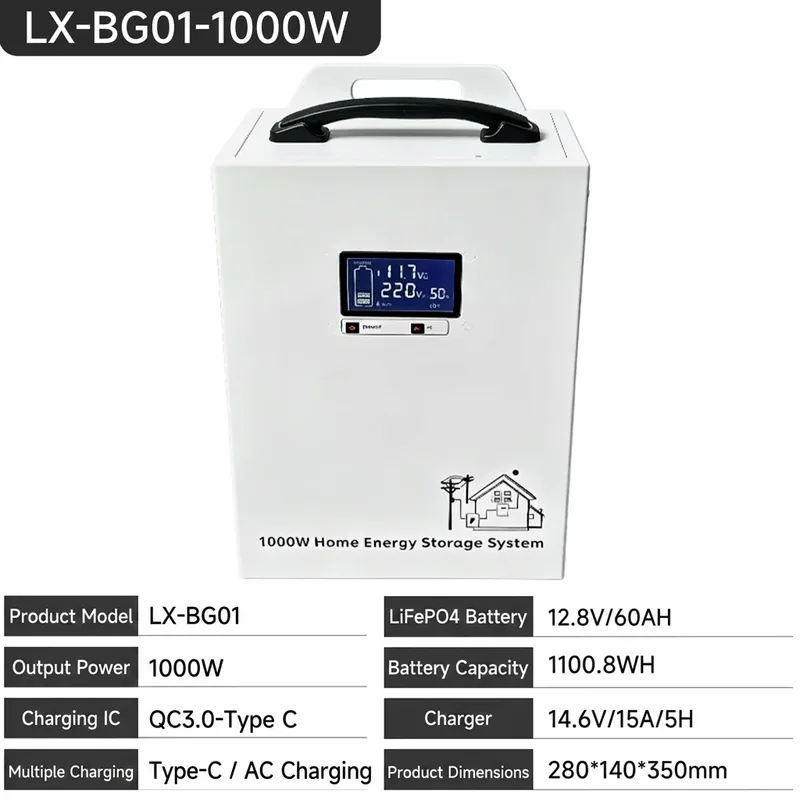 LANX LX-BG01 Portable Solar Power Station, 600W to 1500W photo 5