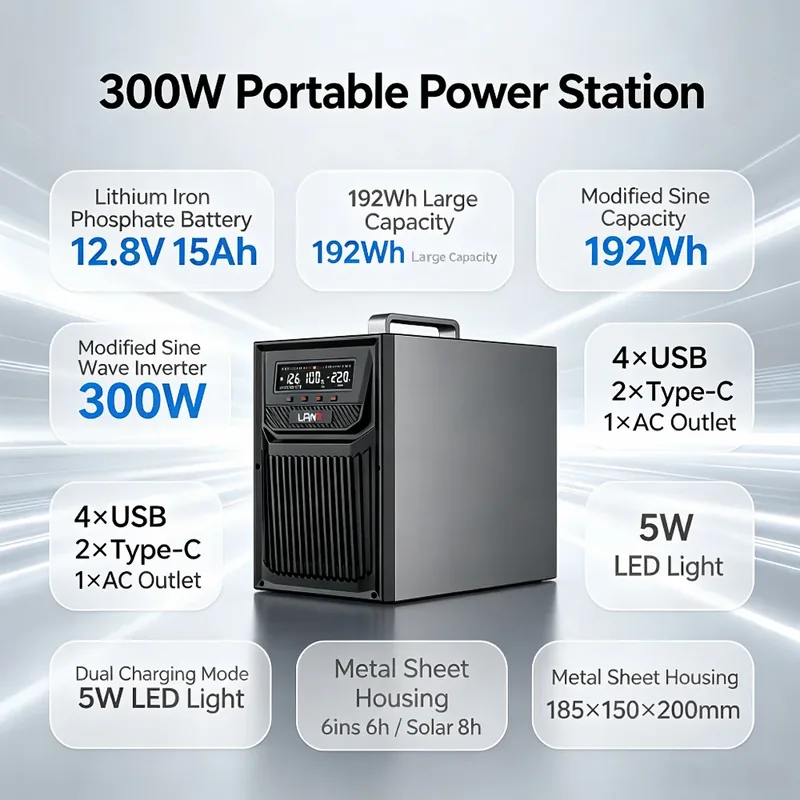 LANX LX-WJ02 Portable Solar Power Station, 300W to 3000W photo 2