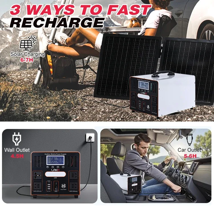 LANX LX-WJ04 Portable Solar Power Station, 200W to 2500W photo 4